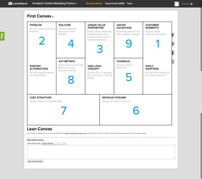 Desktop lean canvas image