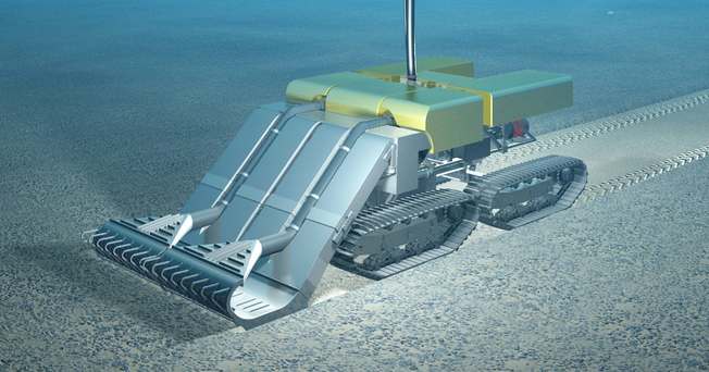 Desktop seabed mining ihc nodule test vehicle