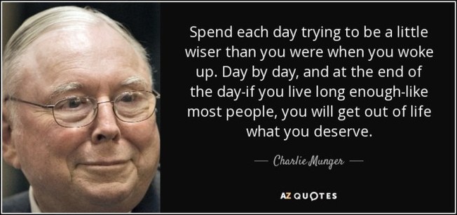 Desktop quote spend each day trying to be a little wiser than you were when you woke up day by day charlie munger 73 2 0234